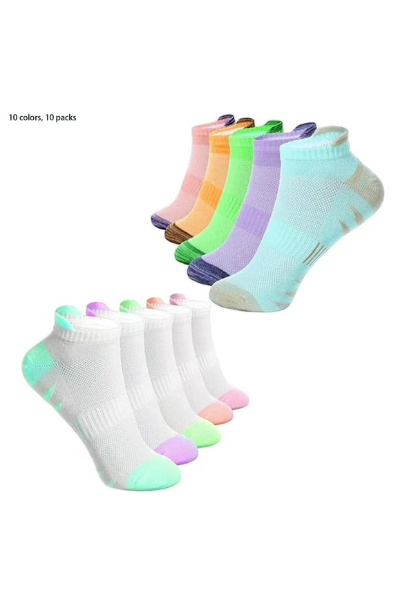 10 Pairs Girls Socks Kids,Sports Socks With Cushioned,Ankle Athletic Socks For Kids