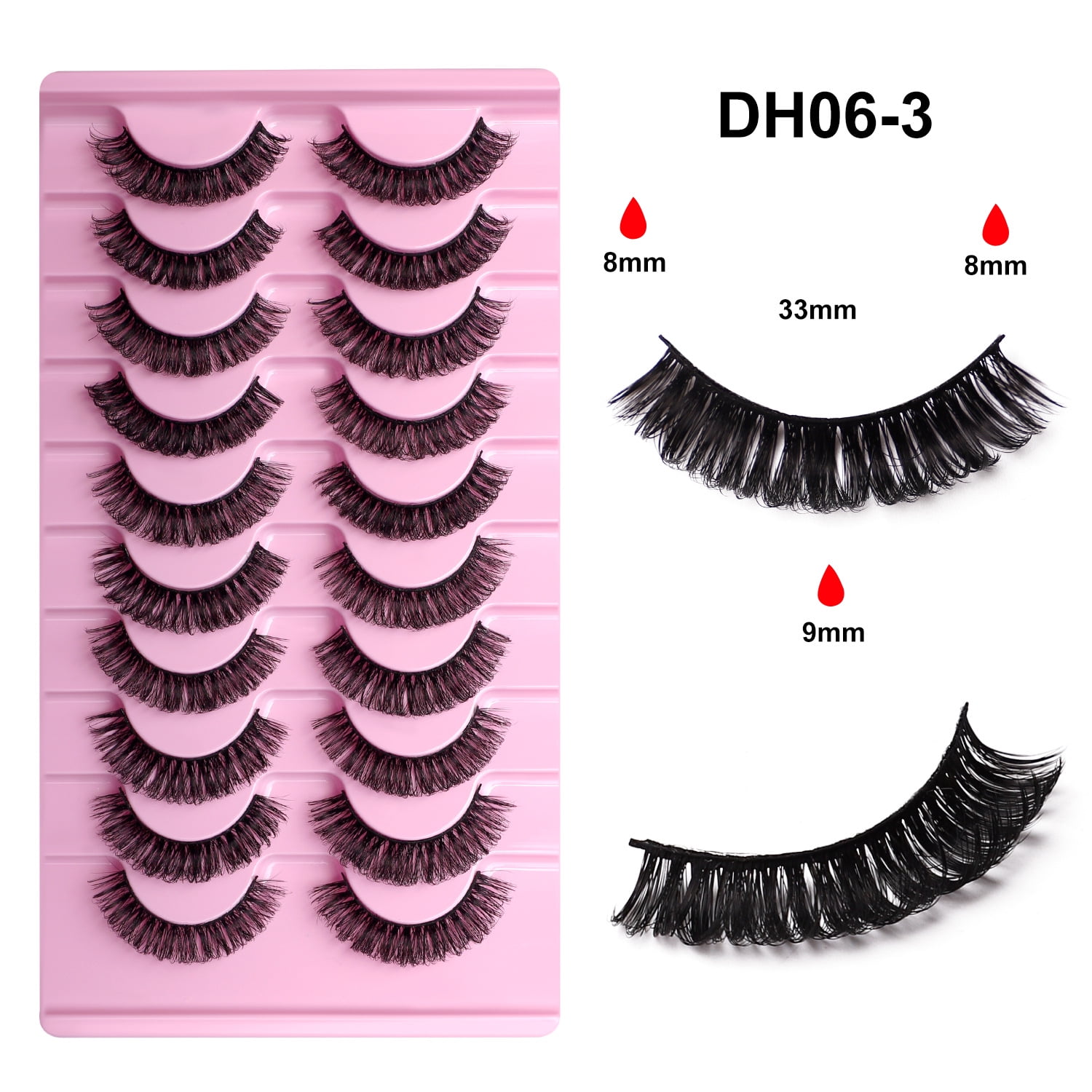 10 Pairs Hard-Stem Little Devil False Eyelashes - Thick Dramatic ...
