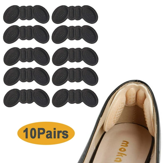10 Pairs Heel Pads for High Heels, Women Insoles, Thick Sponge Anti-wear Self-Adhesive Sticker, Adjust Shoe Size Grips Liner, Foot Pain Relief Inserts Cushion