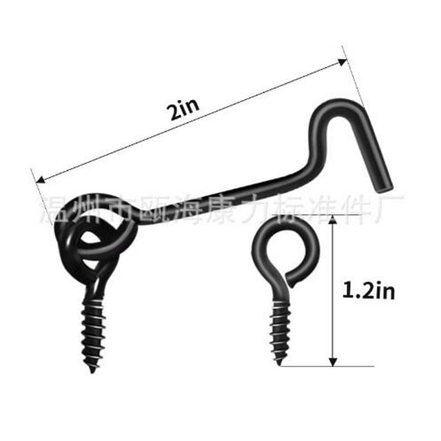 10 Pairs Hook and Eye Latch Metal Door Hook Latch Gate Door Hook Latch with Screws