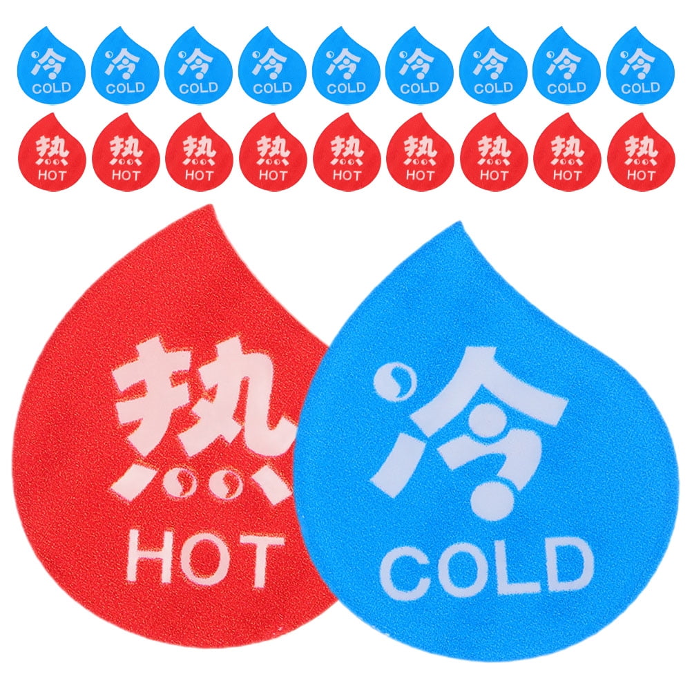10 Pairs Hot and Cold Bathroom Faucet Labels Indicator for Signs Fire ...