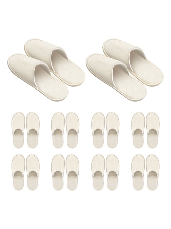 10 Pairs House Slippers for Guests Washable Reusable, Home Pack Non-Slip Spa Slippers for Women Men Indoor Travel Hotel Wedding Party Shoeless Closed Toe Housewarming Bedroom