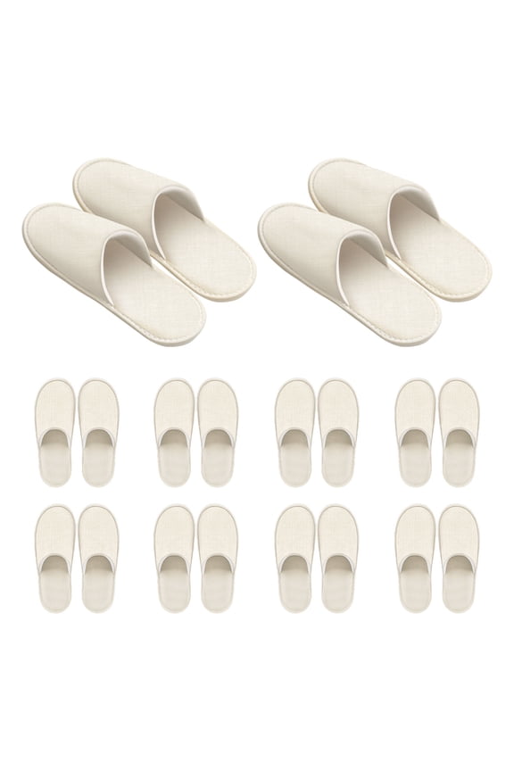 10 Pairs House Slippers for Guests Washable Reusable, Home Pack Non-Slip Spa Slippers for Women Men Indoor Travel Hotel Wedding Party Shoeless Closed Toe Housewarming Bedroom