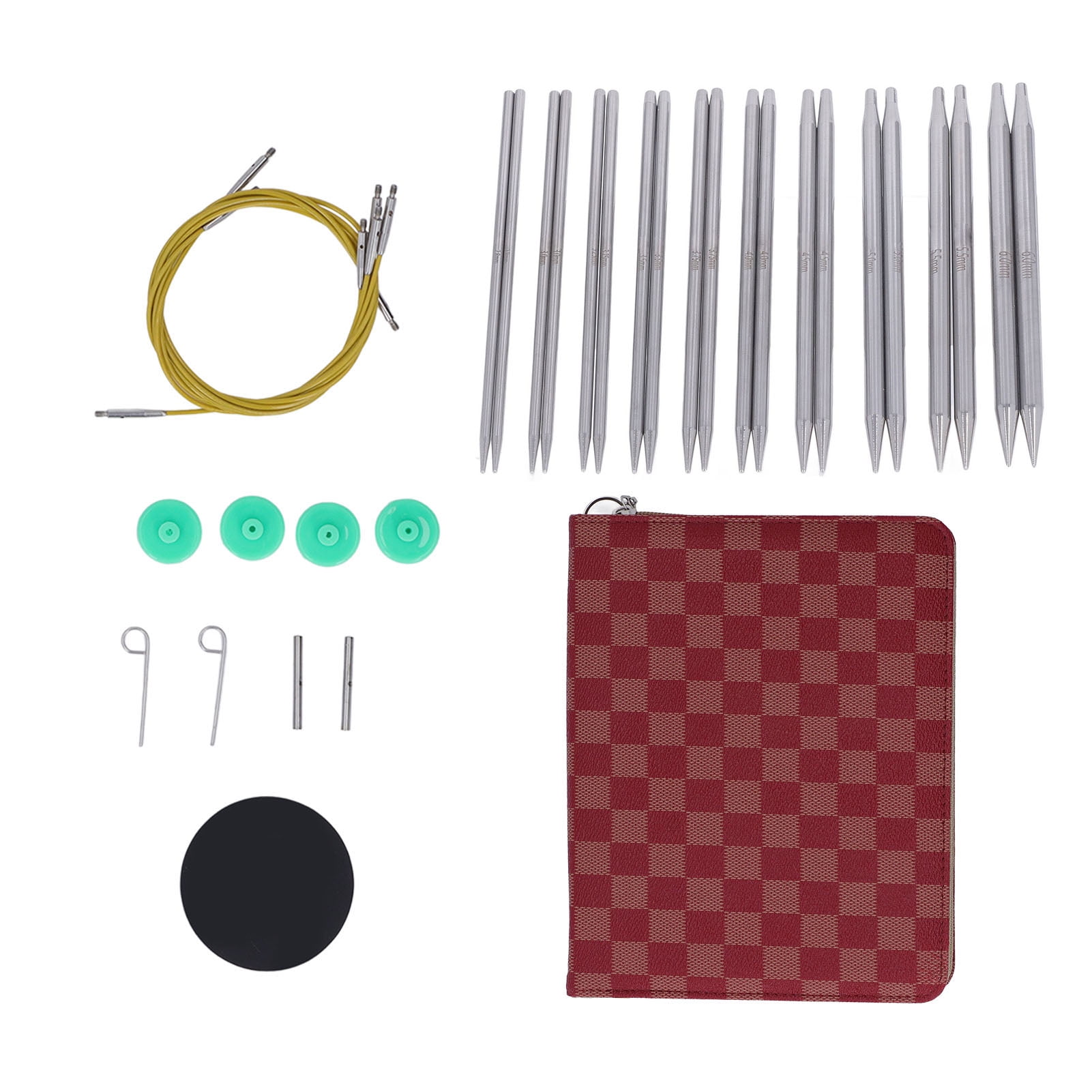 10 Pairs Interchangeable Circular Knitting Needles Set Ergonomic Design P Type Needle Buttons