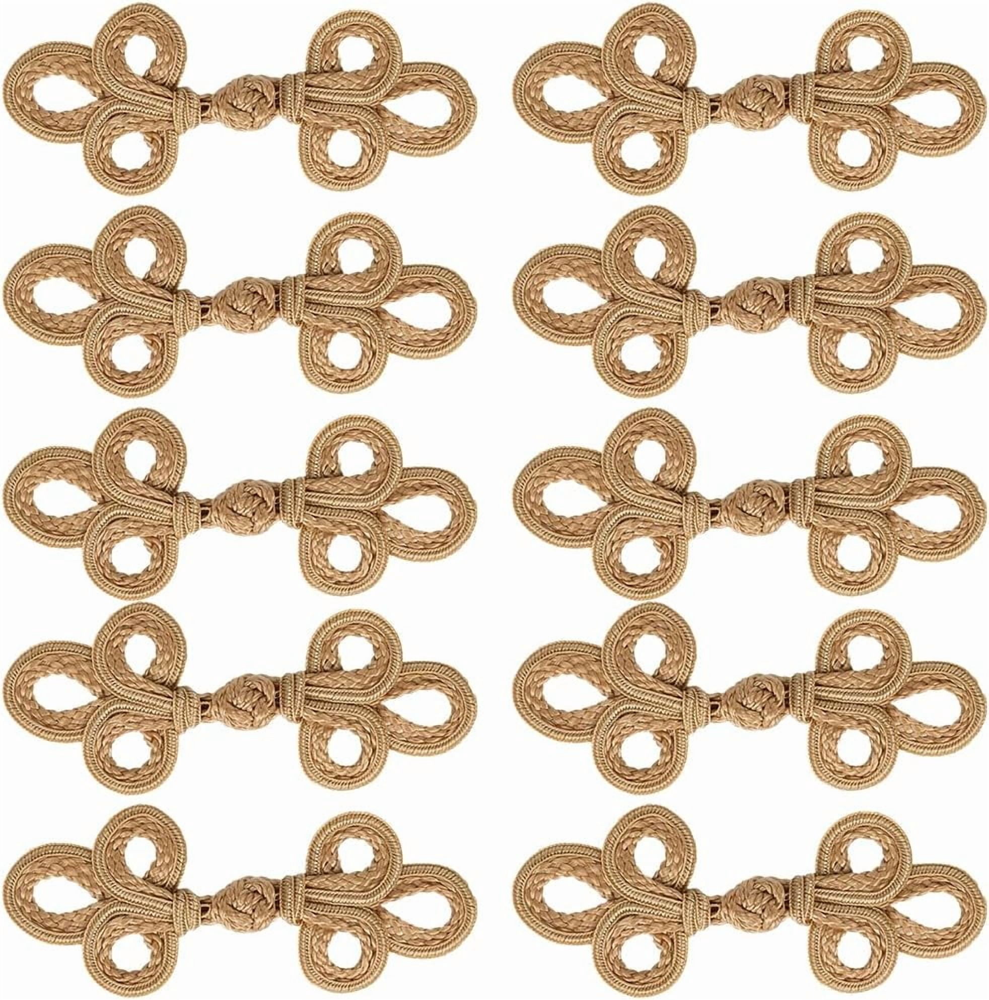 China Readitional Button 10 Pairs Khaki Chinese Style Frog Knot Buttons Vintage Closure Knots ...