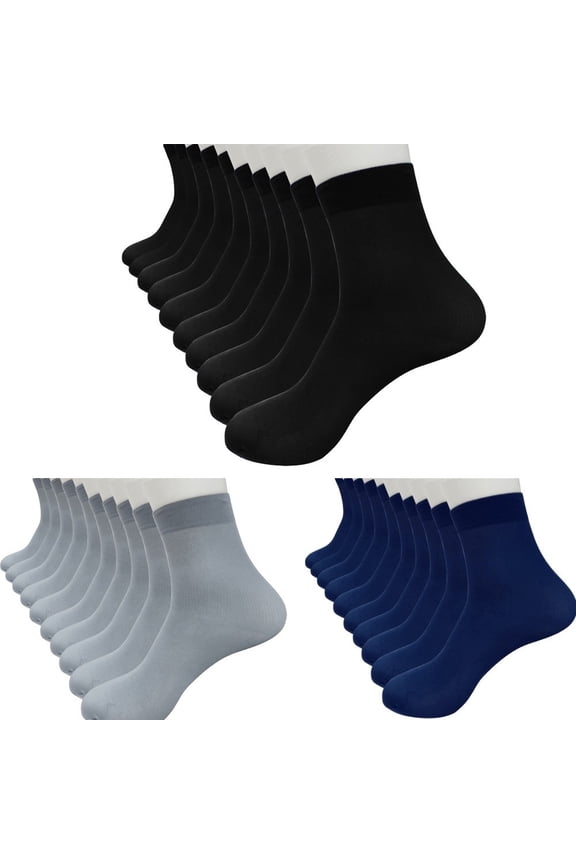 10 Pairs Men's Bamboo Fiber Socks Ultra Thin Silky Short Ankle Footwear
