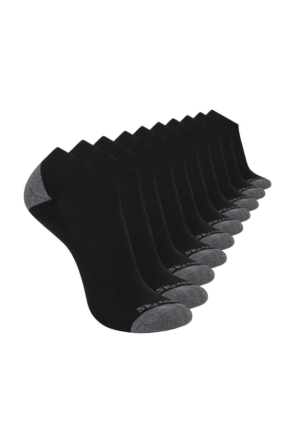 Men’s No-Show Socks with Cushioned Footbed & Arch Support (10-Pairs)