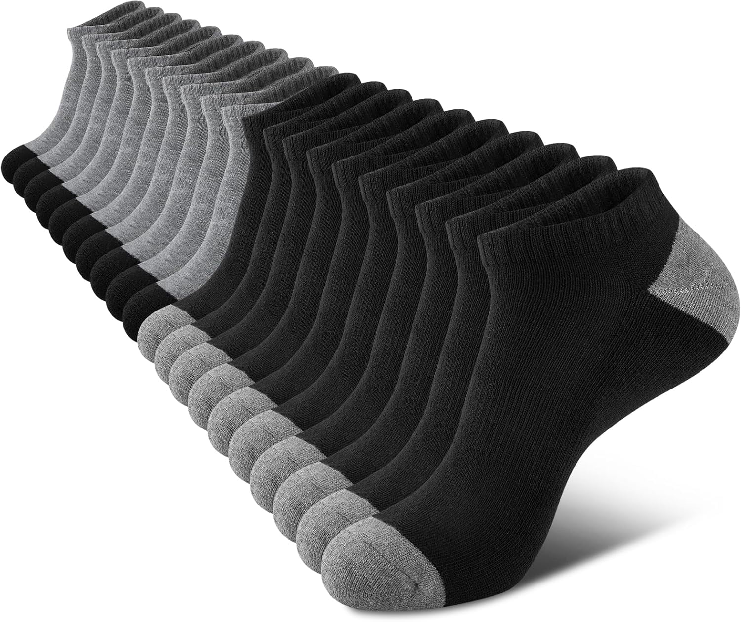 10 Pairs Mens Cushion Ankle Socks Men 10 Pack Low Cut Comfort Breathable Casual Socks