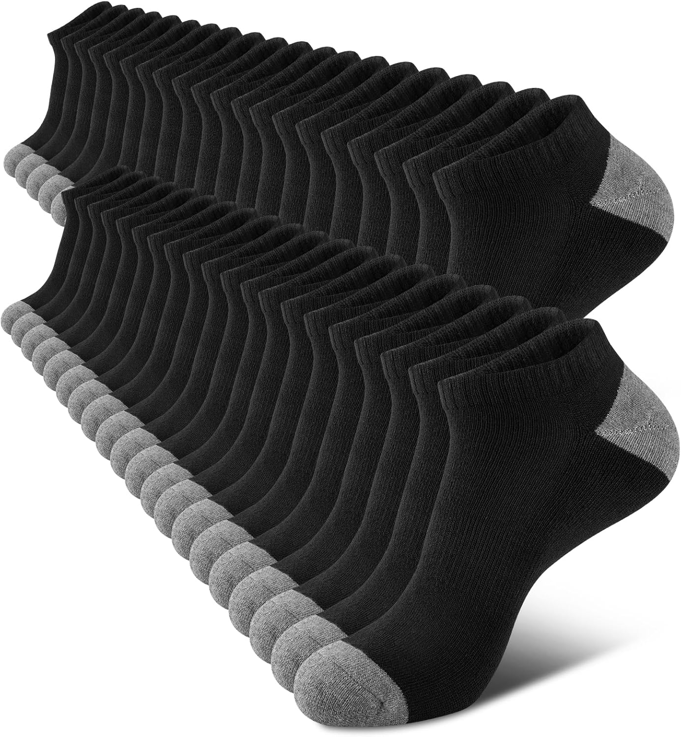 10 Pairs Mens Cushion Ankle Socks Men 10 Pack Low Cut Comfort Breathable Casual Socks