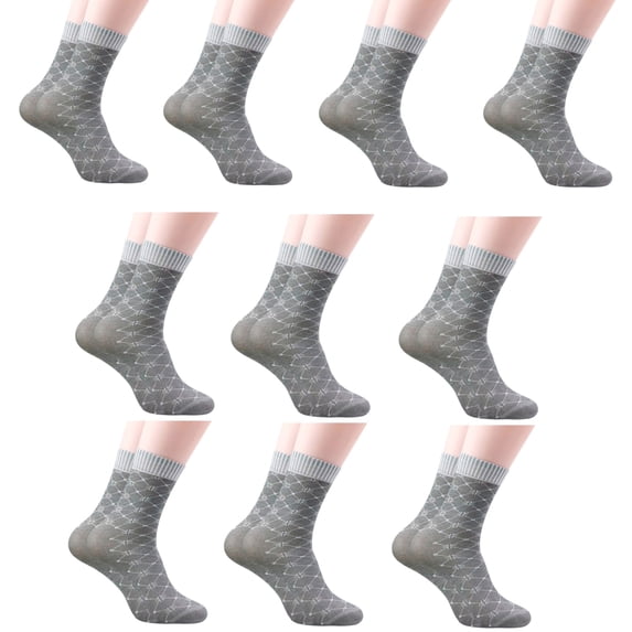 10 Pairs Mens Spring Breathable Dress Crew Socks Fashion Middle Calf Silk Socks