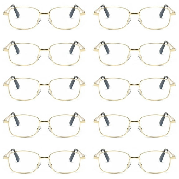 10 Pairs Mens Womens Metal Frame Clear Lens Reading Glasses Fashion Classic Readers +1.00