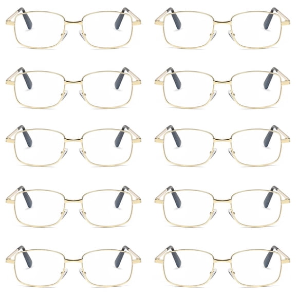 10 Pairs Mens Womens Metal Frame Clear Lens Reading Glasses Fashion Classic Readers +2.25