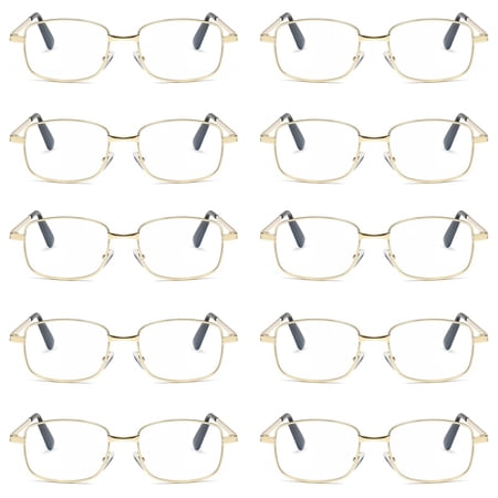 10 Pairs Mens Womens Metal Frame Clear Lens Reading Glasses Fashion Classic Readers +2.75