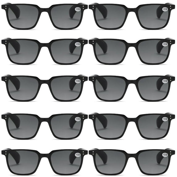 10 Pairs Mens Womens Unisex Reading Sunglasses Magnified Full Tinted Lens Sun Readers +2.50