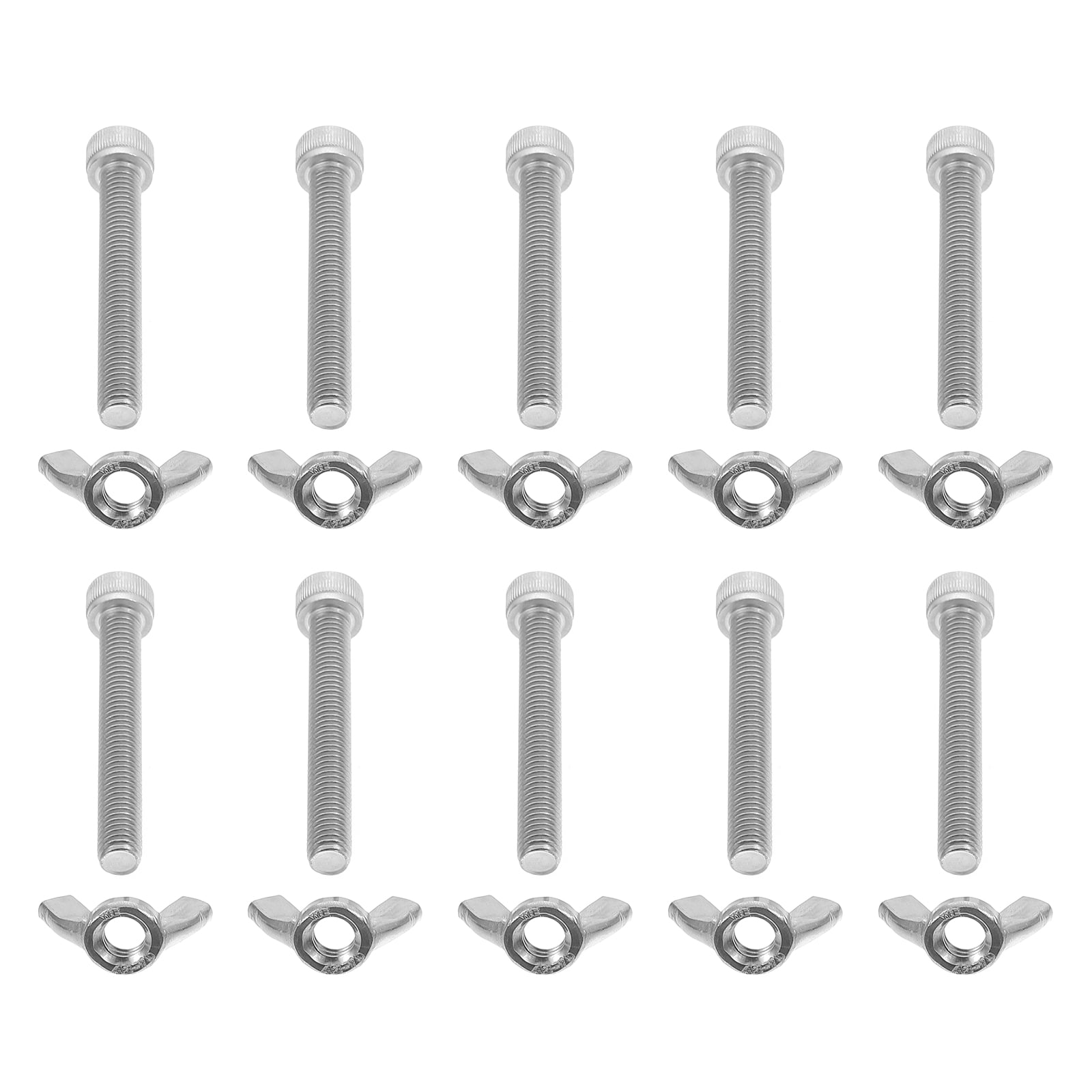 10 Pairs Metric Nuts Machine Screw Butterfly Fasteners
