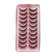 10 Pairs Natural Cat Eye False Eyelashes, Wispy Gradient Faux Mink Strip Lashes, Lightweight Comfort Lashes for Daily Casual No-Makeup Makeup