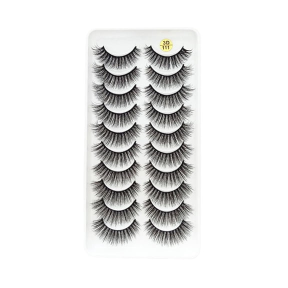 10 Pairs Natural False Eyelashes Reusable Lightweight Fluttery Lashes for Daily Glamour