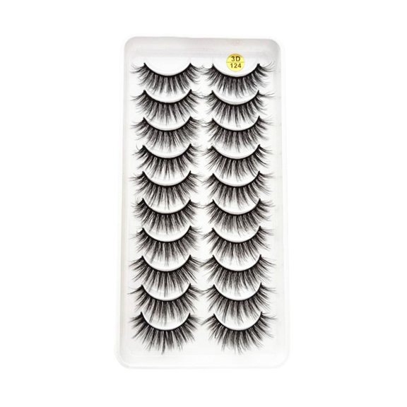 10 Pairs Natural False Eyelashes Reusable Lightweight Fluttery Lashes for Daily Glamour