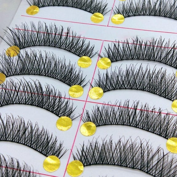 10 Pairs Natural Look False Eyelashes, Wispy & Voluminous Cross Lashes for Makeup Enhancement