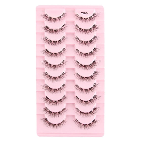 10 Pairs Natural Looking Fake Eyelashes, Handmade Soft Reusable False Eyelashes, Manga Style Natural Curling Lashes (6-12mm)