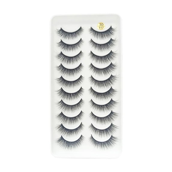 10 Pairs Natural Soft False Eyelashes Lightweight Easy To Apply Reusable