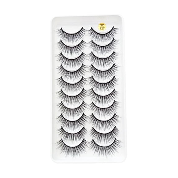 10 Pairs Natural Soft False Eyelashes Lightweight Easy To Apply Reusable