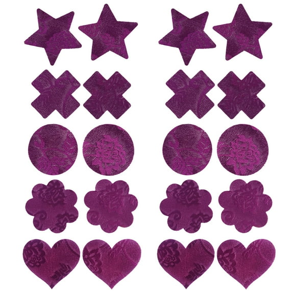 10 Pairs Nipple Breast Covers Disposable Breast Pasties Self Adhesive Invisible Pasties for Women Girls,purple