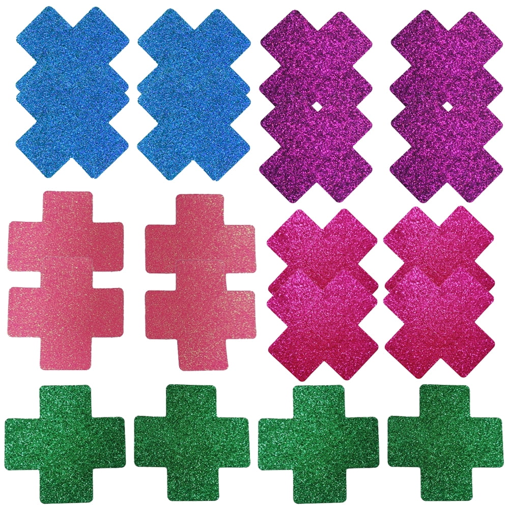 10 Pairs Nipple Covers,BlingBling Cross Pasties Nipple Covers for