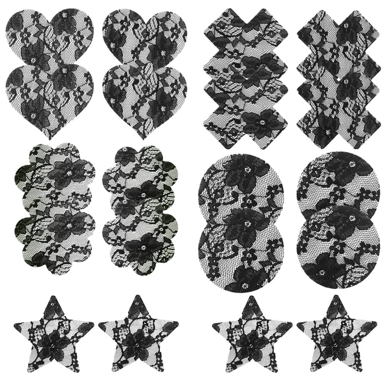 10 Paia Copricapezzoli Sexy A Cuore - Adesivi USA E Getta, In Raso - Foto 7