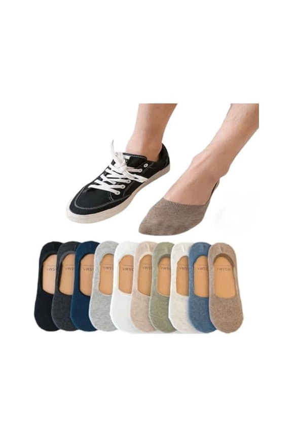 10 Pairs No Show Socks Men Cotton Low Socks Lightweight Men Unisex Soft with Grips for Loafers Sneakers