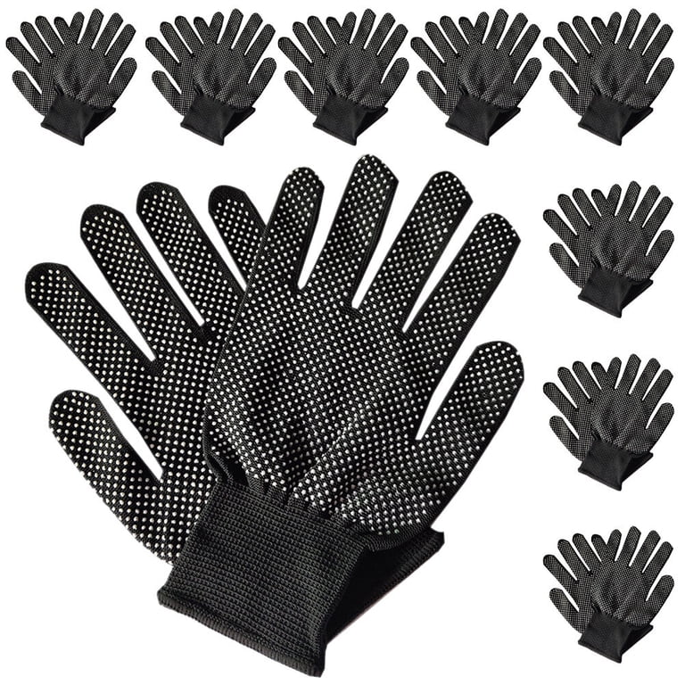 10 Pairs Labor Gloves Polyester Work Gardening Black Cut Resistant Tool