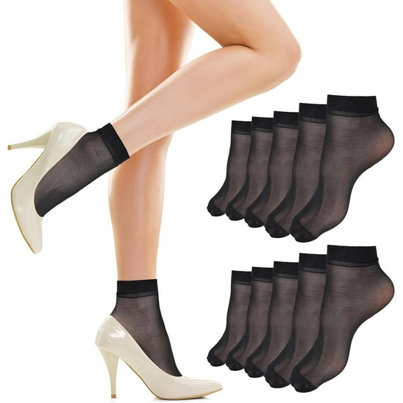 10 Pairs Nude Ankle Socks - Breathable Nylon Socks For Women - Summer Sheer Ankle Stockings