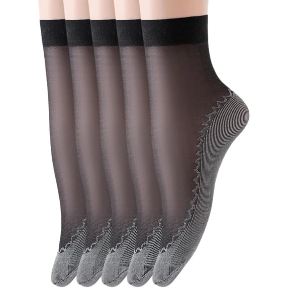 10 Pairs Nylon Silk Socks for Women Black 236x75x2.5mm Black