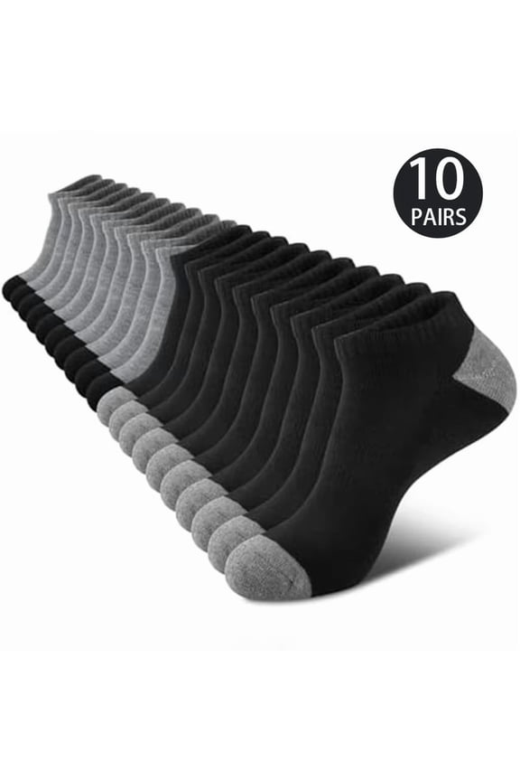 10 Pairs Of Comfortable Breathable Socks Sweat Absorbing Odor Proof Low Cut Solid Color Socks Suitable For Outdoor Activities