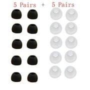 10 Pairs Replacement Silicone Ear Tips, Soft Ear Tips Set, Noise Reduction Replacements Eartips, Earbuds for in-Ear Headphones, fits Ear Headphone, Earplugs and Earphones