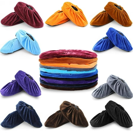 10 Pairs Reusable Non Slip Shoe Covers, Universal Soft Washable Thickened Foot Boot Shoe Covers for Interior, office, cleaning