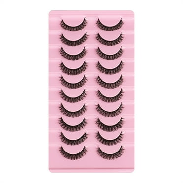 10 Pairs Reusable Self Adhesive Eyelashes Natural Thick False Lashes Extension No Glue Or Eyeliner NeededCat Eye Wispy Lashes