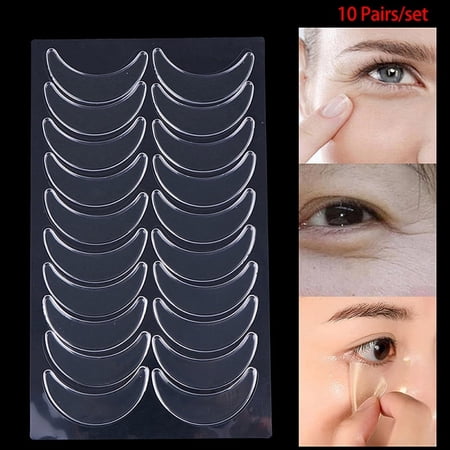 10 Pairs Reusable Waterproof Silicone Anti-Wrinkle Eye Pads Patches Stickers
