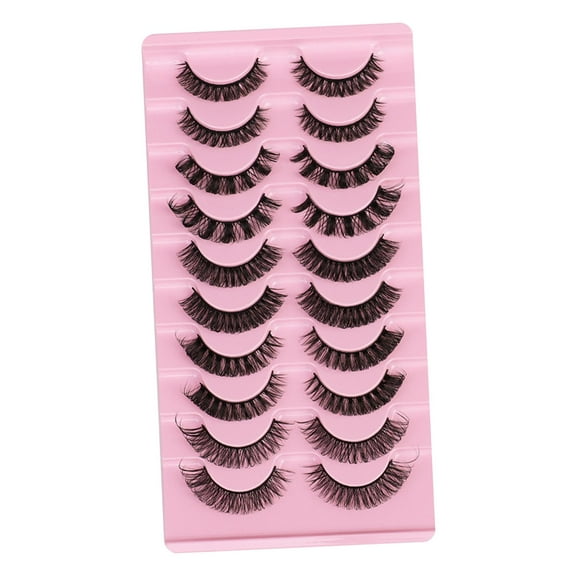 10 Pairs Russian Strip Lashes Curly Eye Lashes Handmade , A, 19x10.5x1.5CM