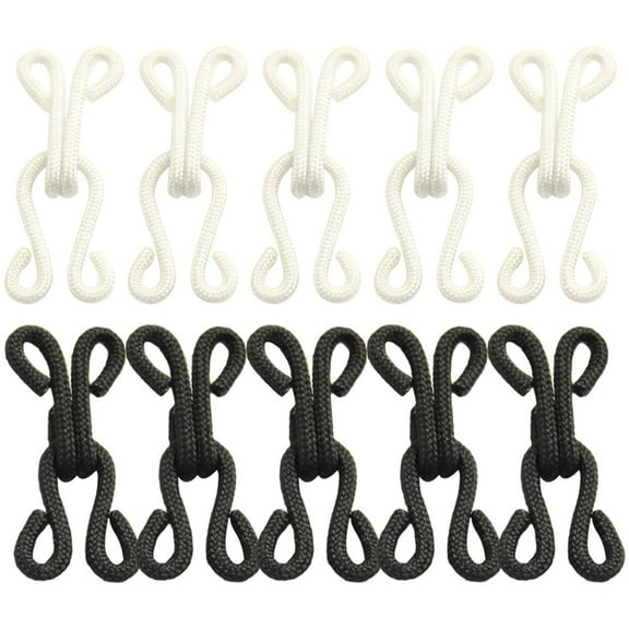 10 Pairs Sewing Hooks and Eyes Closure Eye Sewing Closure Nylon Wrap Metal Buckle for Bra