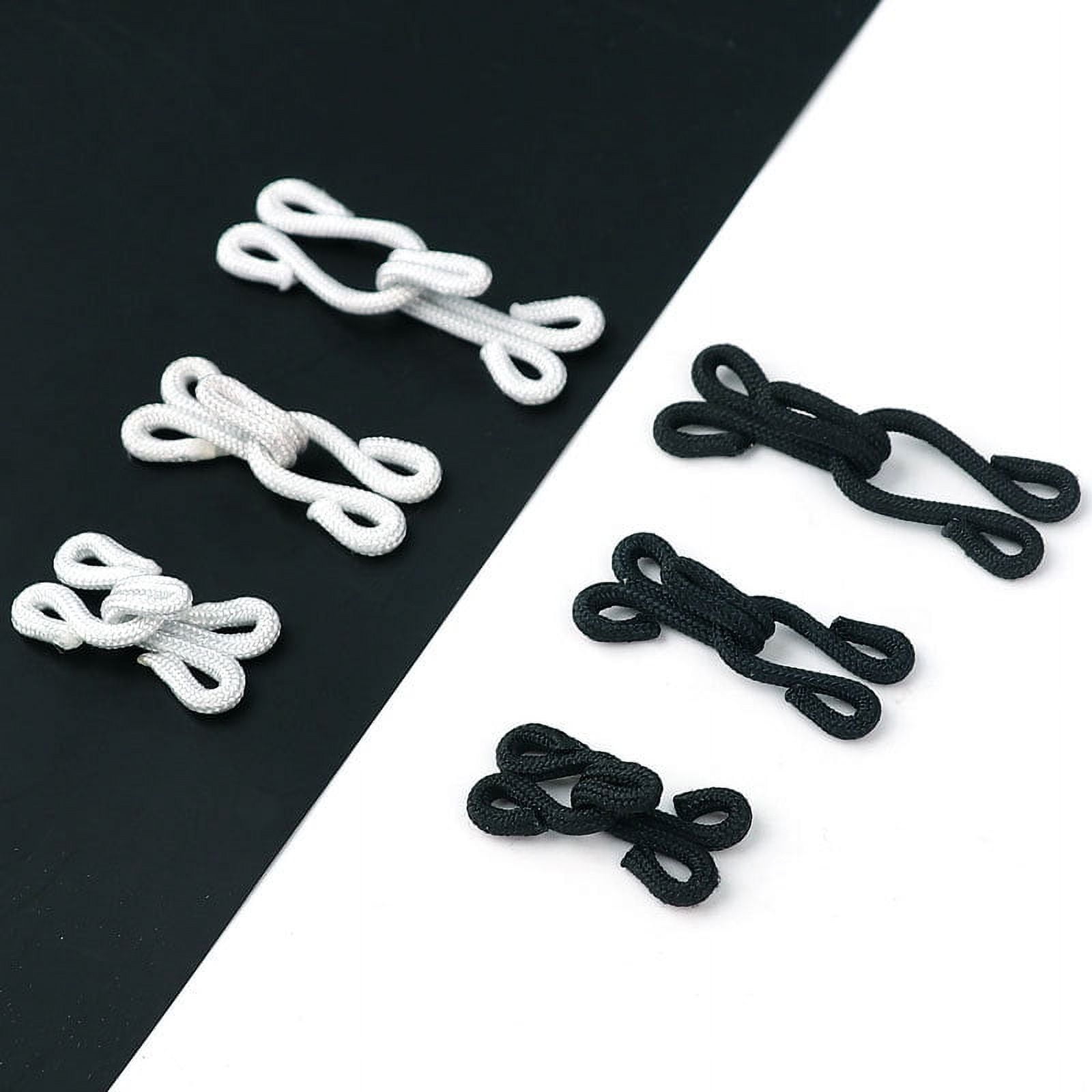 10 Pairs Sewing Hooks and Eyes Closure Eye Sewing Closure Nylon Wrap Metal Buckle for Bra