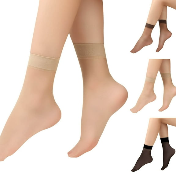 10 Pairs Sheer Ankle Socks Nylon Lightweight Socks For Women
