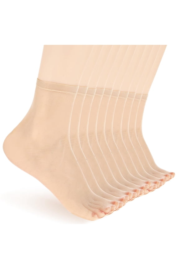 10 Pairs Sheer Socks Thin Pop Socks Women Ankle Nylon Tight Sock Silky Breathable Elastic Transparent Short Sock Black