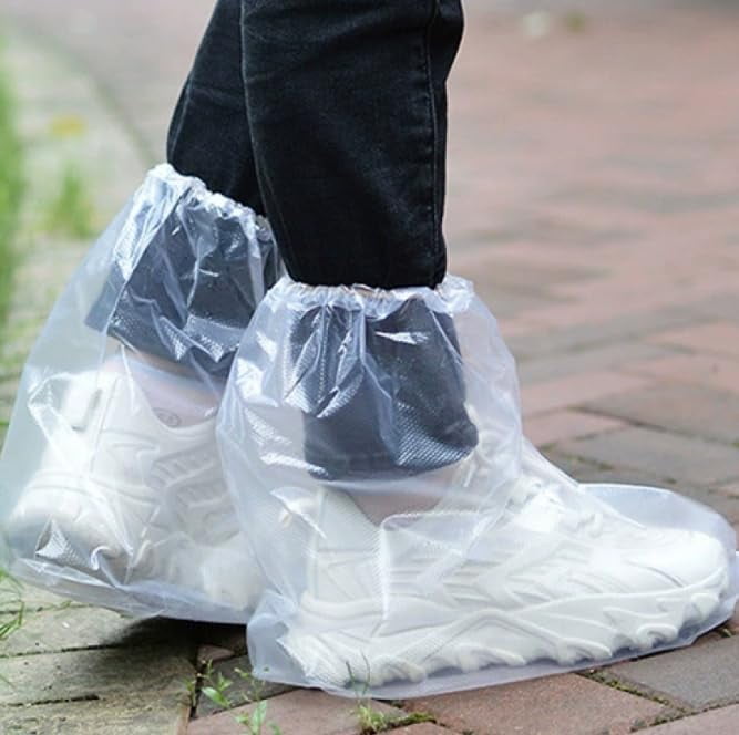 Clear plastic rain boots over shoes sale