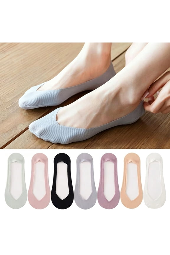 10 Pairs No Show Socks for Women, Invisible Non Slip Low Cut Liner Padded, Non-slip Low Cut Liner Socks Invisible Ice Silk Socks for Flats Sneaker Heels White