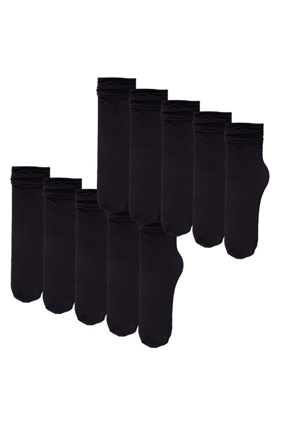 10 Pairs Slouch Socks for Women Long Stacked Scrunch Socks Convertible Breathable Womens Slouch Scrunch Boot Socks Daily Wear Summer Thin Socks Mid Tube Socks Black One Size