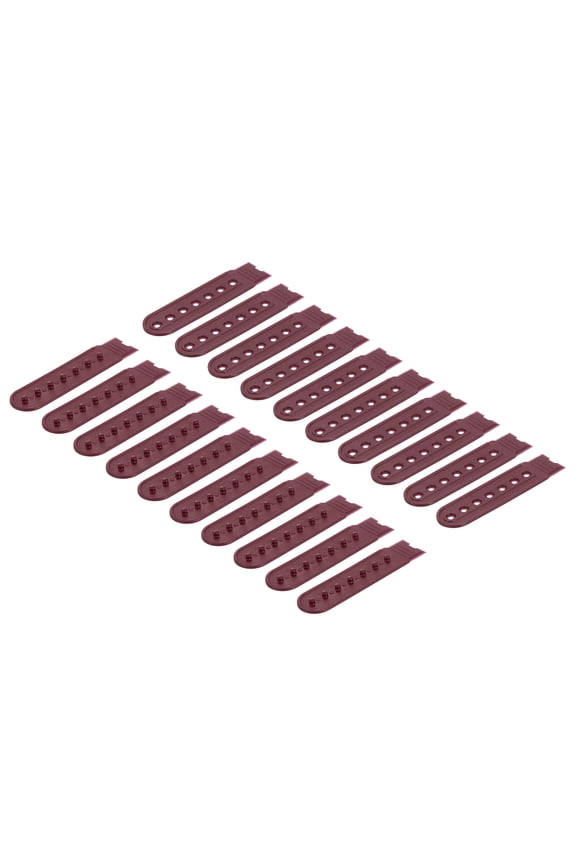 10 Pairs Snapback Strap Cover, 7 Holes Plastic Adjustable Hat Snap Buckle (Red Brown)