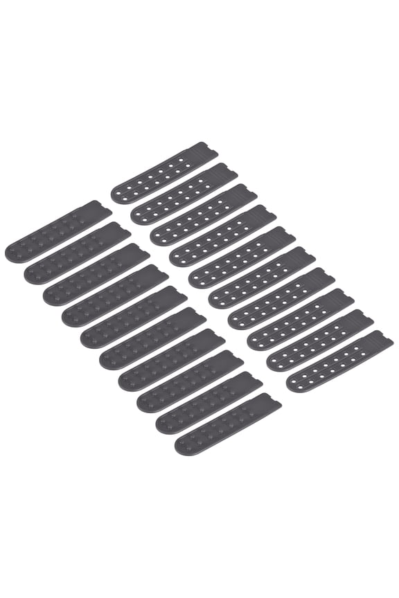 10 Pairs Snapback Strap Cover, Double Row 14 Holes Plastic Adjustable Hat Snap Buckle Replacement (Black)