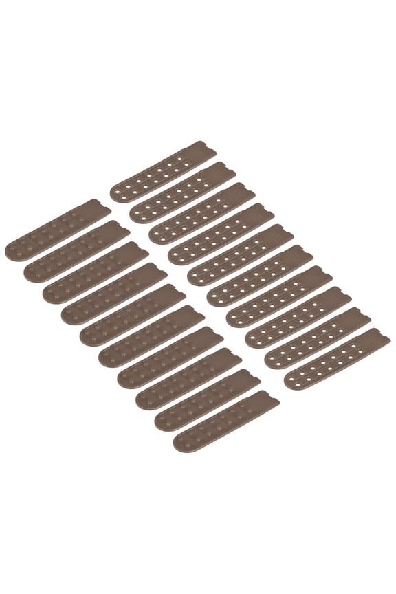 10 Set Snapback Strap Cover, Double Row 14 Holes Plastic Adjustable Hat Snap Buckle Replacement (Brown)