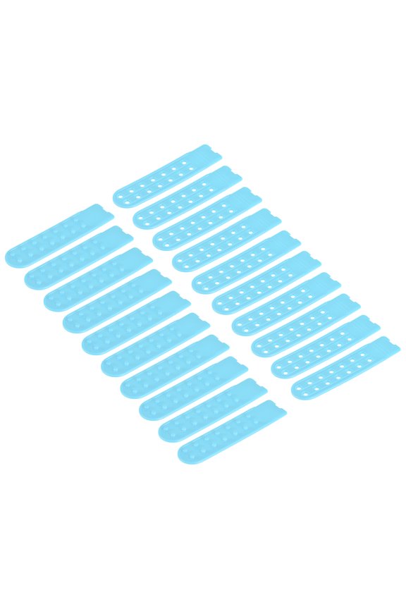 10 Set Snapback Strap Cover, Double Row 14 Holes Plastic Adjustable Hat Snap Buckle Replacement (Lake Blue)
